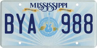 MS license plate BYA988