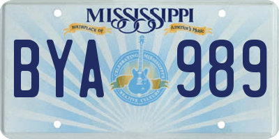 MS license plate BYA989