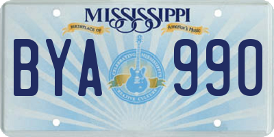 MS license plate BYA990