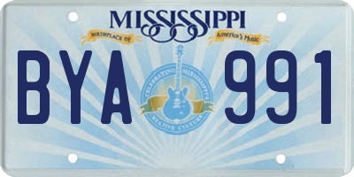 MS license plate BYA991