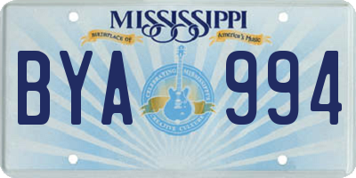 MS license plate BYA994