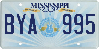 MS license plate BYA995