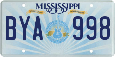 MS license plate BYA998