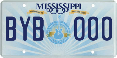 MS license plate BYB000