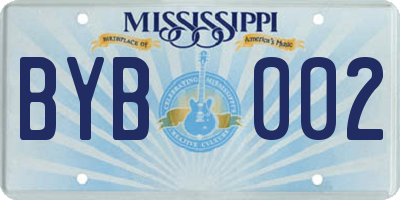 MS license plate BYB002