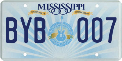 MS license plate BYB007