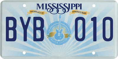 MS license plate BYB010