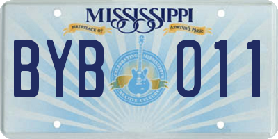 MS license plate BYB011