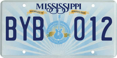 MS license plate BYB012