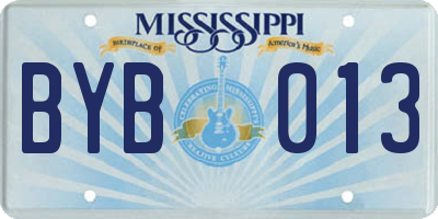 MS license plate BYB013
