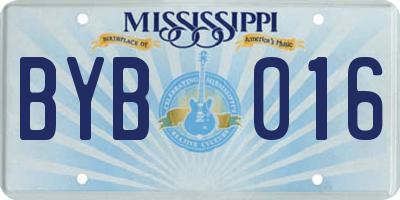 MS license plate BYB016