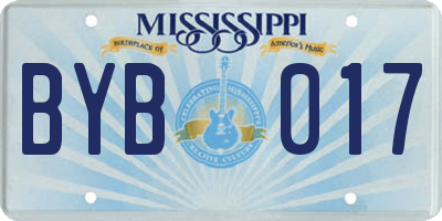 MS license plate BYB017