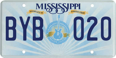 MS license plate BYB020