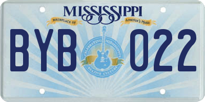 MS license plate BYB022