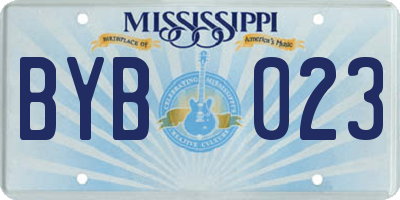 MS license plate BYB023