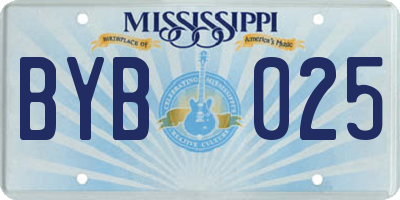 MS license plate BYB025