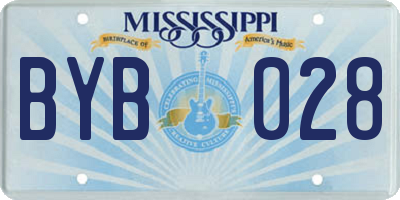 MS license plate BYB028