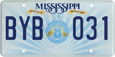 MS license plate BYB031
