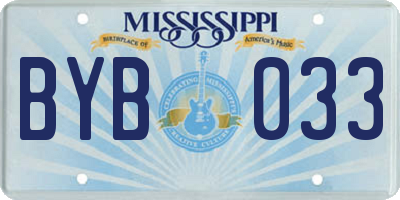 MS license plate BYB033