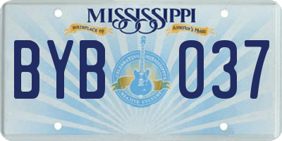 MS license plate BYB037