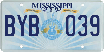MS license plate BYB039