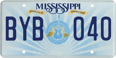MS license plate BYB040