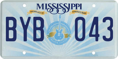 MS license plate BYB043