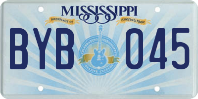 MS license plate BYB045