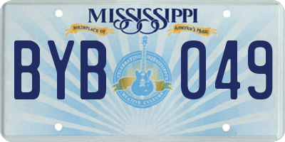 MS license plate BYB049