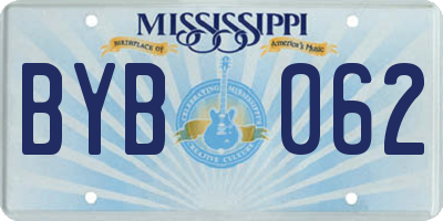 MS license plate BYB062