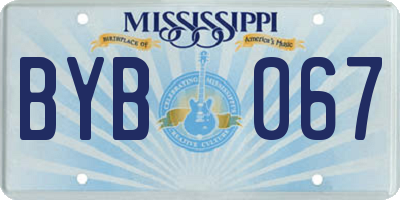 MS license plate BYB067