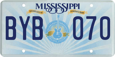 MS license plate BYB070