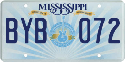 MS license plate BYB072