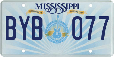 MS license plate BYB077