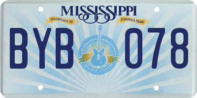 MS license plate BYB078