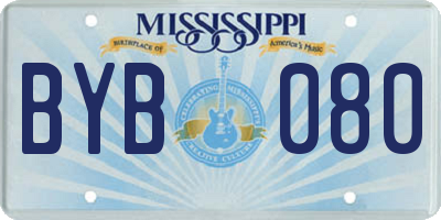 MS license plate BYB080