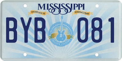 MS license plate BYB081