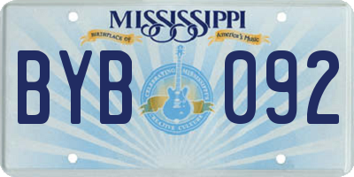 MS license plate BYB092
