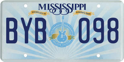 MS license plate BYB098