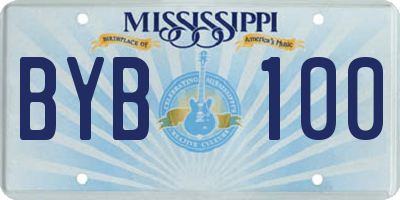 MS license plate BYB100