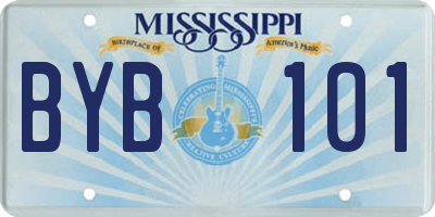 MS license plate BYB101