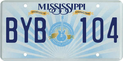 MS license plate BYB104