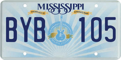 MS license plate BYB105