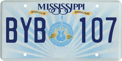 MS license plate BYB107