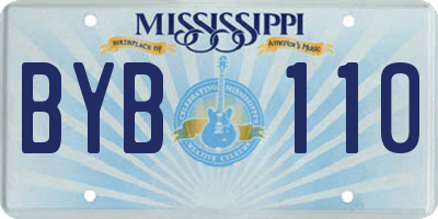 MS license plate BYB110