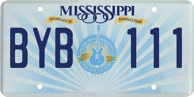 MS license plate BYB111