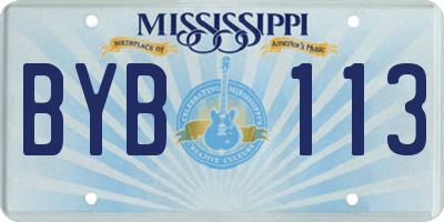 MS license plate BYB113