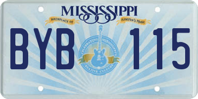 MS license plate BYB115