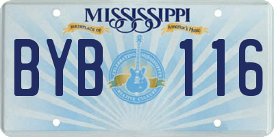 MS license plate BYB116