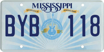 MS license plate BYB118